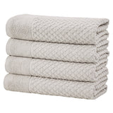 Cotton Diamond Waffle Weave Bath Towel Set - Grayson Collection Bath Towel (Pack of 4) Light Gray Bath - Tophatter Daily Deals