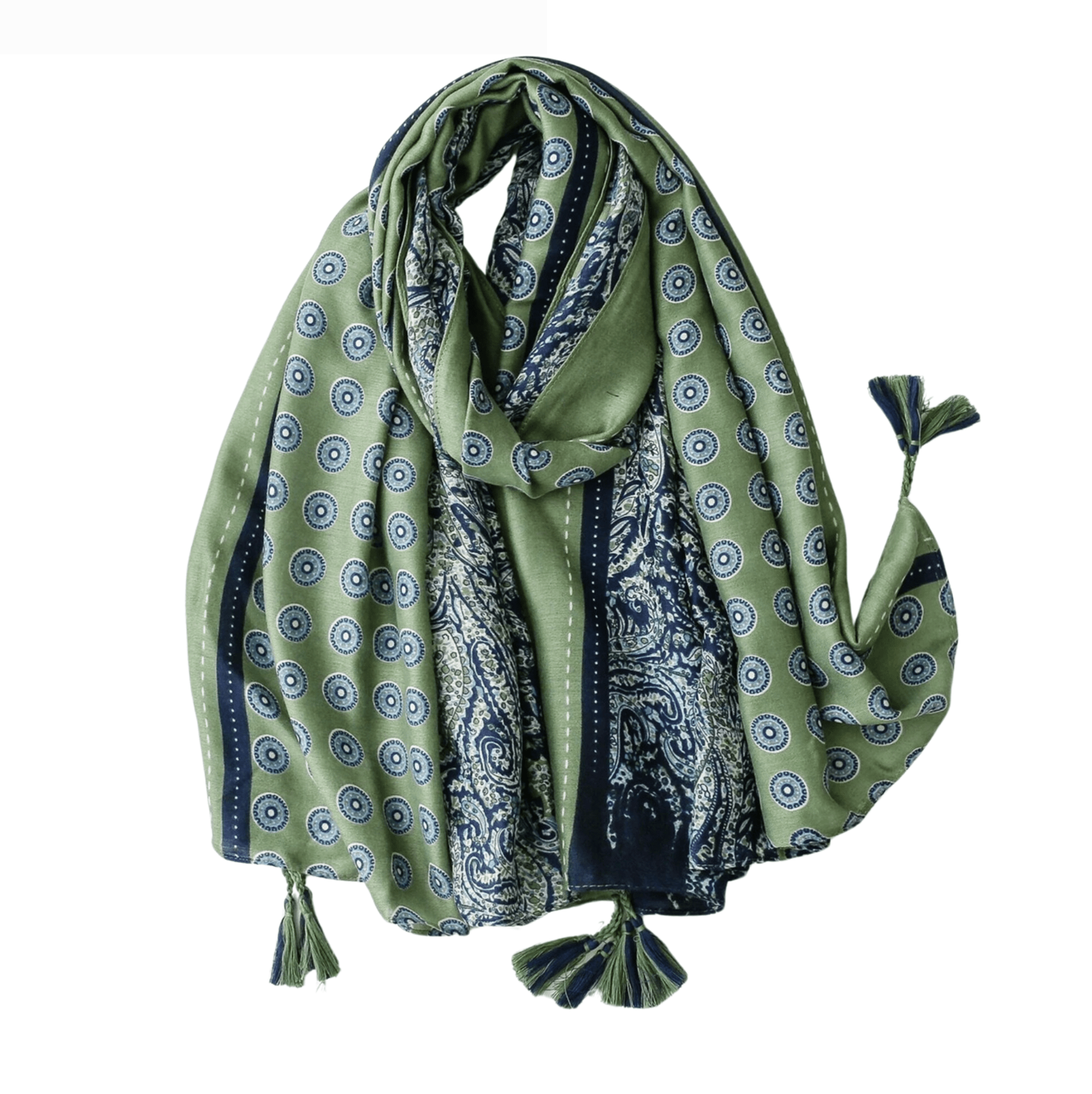 Green And Navy Circle Scarf Multi Scarves - Tophatter Daily Deals
