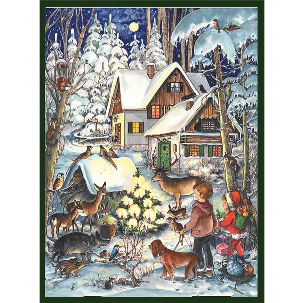 Nostalgic Winter with the Animals A4 Traditional Christmas Paper Advent Calendar Advent Calendar - Tophatter Daily Deals
