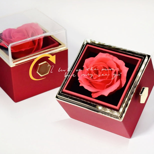 Rotating Soap Flower Rose Gift Box Creative Rotating Rose Jewelry Packaging Box Valentine's Day Gift For Women -  - Tophatter's Smashing Daily Deals | We're Against Forced Labor in China