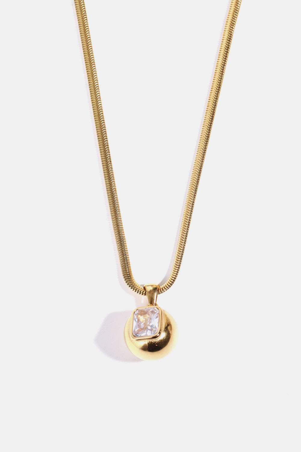 Zircon 18K Gold-Plated Geometrical Shape Pendant Necklace Transparent One Size Necklaces - Tophatter Daily Deals