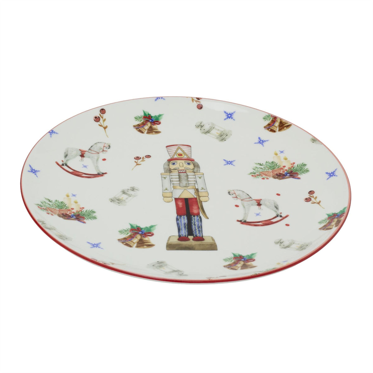 Nutcracker Christmas Plate Large | Retro Ceramic Festive Dinner Plate - 27cm Plate - Tophatter Daily Deals