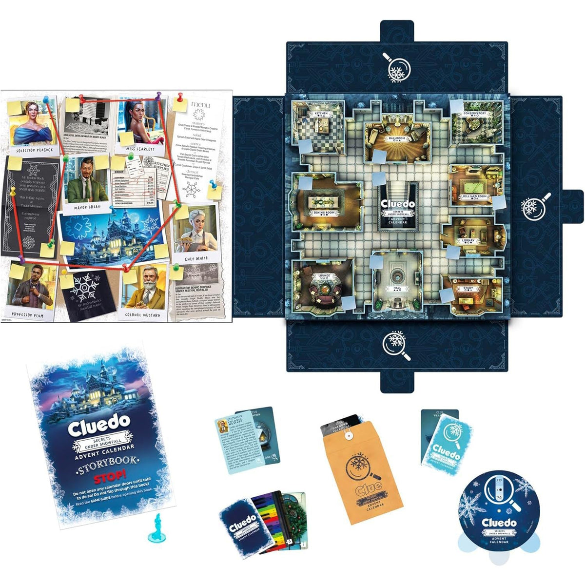 Cluedo Christmas Advent Calendar | Clue Murder Mystery Christmas Advent Calendar Advent Calendar - Tophatter Daily Deals