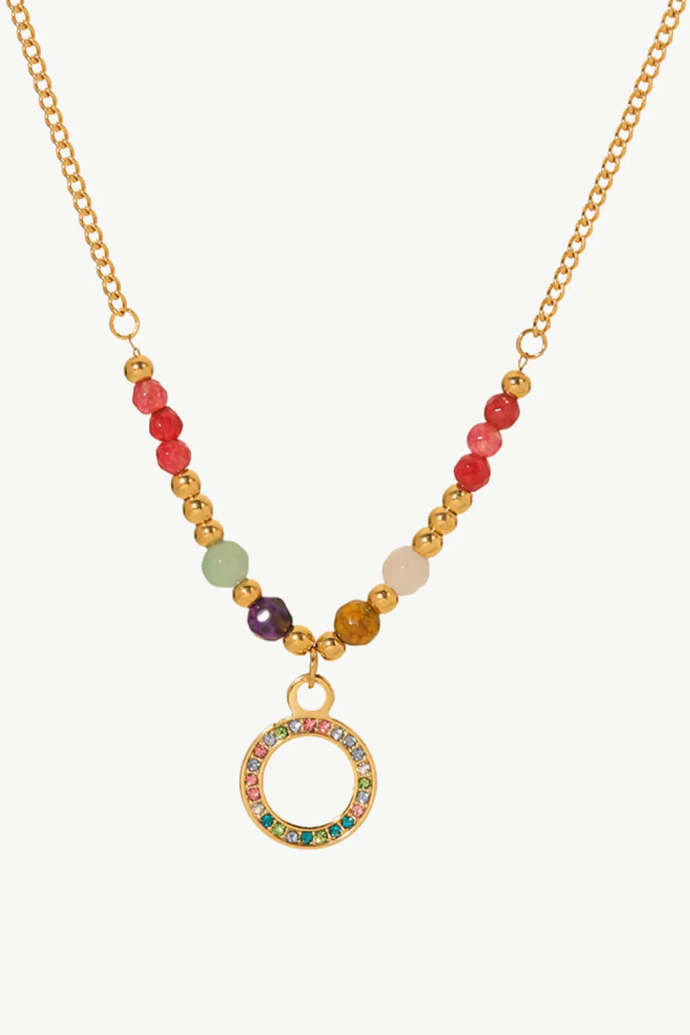 18K Gold-Plated Hoop Pendant Necklace Necklaces - Tophatter Daily Deals
