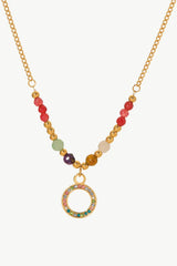 18K Gold-Plated Hoop Pendant Necklace Necklaces - Tophatter Daily Deals