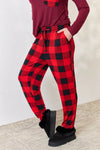 Zenana Full Size Plaid Round Neck Top and Pants Pajama Set Loungewear Sets - Tophatter Daily Deals