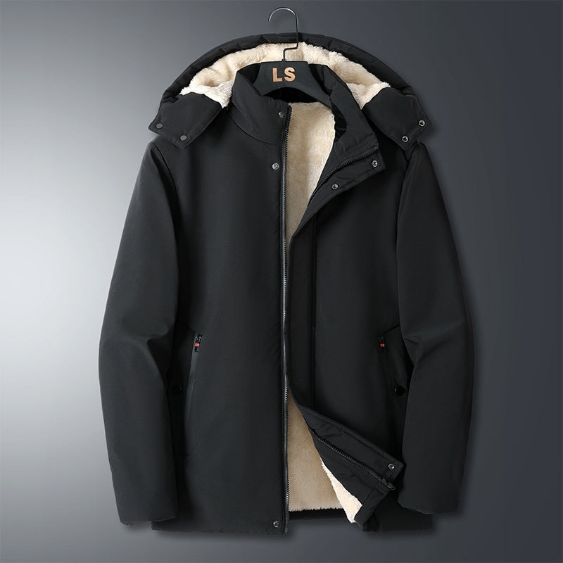 Insulating Mens Hooded Jacket - Straight, Polyester, Winter Black 3D Changing Face Moving Picture Frame - Tophatter Daily Deals