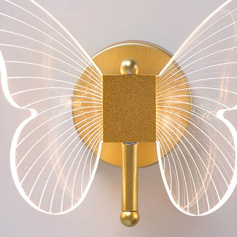 Butterfly Wall Lamp Light Luxury Bedside Warm Decoration 0 - Tophatter Daily Deals