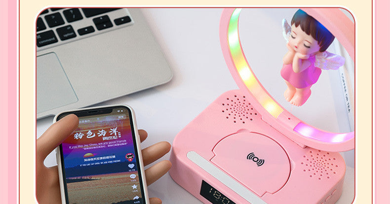 Angel Girl Magnetic Suspension Bluetooth Clock Speaker 0 - Tophatter Daily Deals