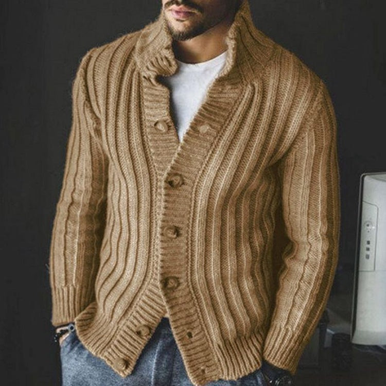 Warm Classic Men's Cardigan - Shawl Collar, Wool Blend 3D Changing Face Moving Picture Frame - Tophatter Daily Deals