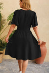 Ruched Surplice Short Sleeve Dress Casual Dresses - Tophatter Daily Deals