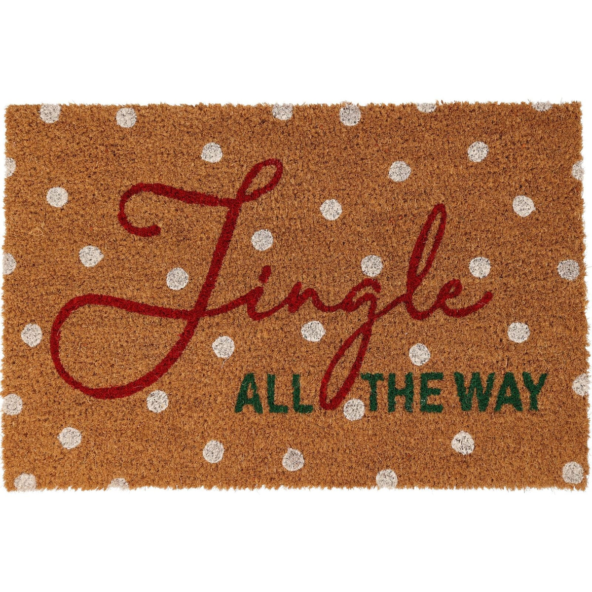 Jingle All The Way Christmas Doormat | Festive Coir Welcome Door Mat - 59x39cm Doormat - Tophatter Daily Deals