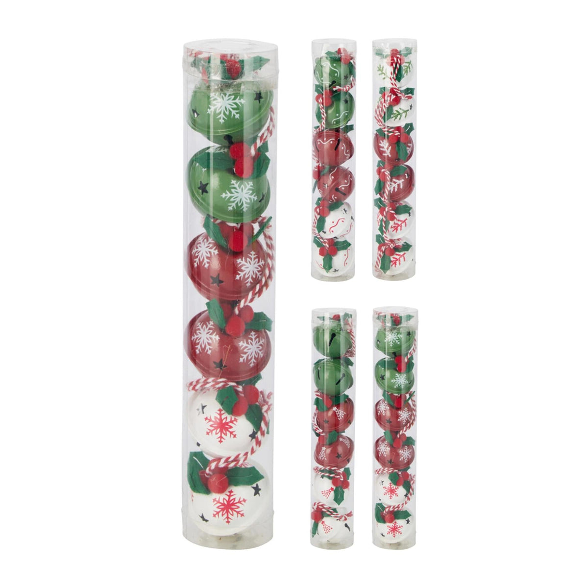 Set of 6 Small Festive Jingle Bells | Christmas Tree Hanging Ornaments - 4cm Baubles - Tophatter Daily Deals