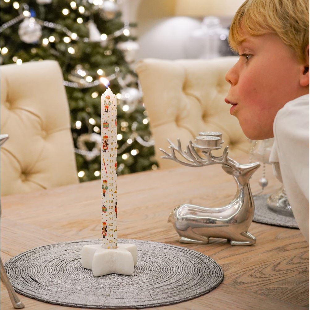 Set of 2 The Nutcracker Advent Dinner Candles | Christmas Advent Candles - 25cm Advent Candle - Tophatter Daily Deals