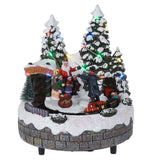Illuminated Musical Moving Christmas Ornament | Alpine Scene With Moving Train Light Up LED Xmas Decoration | Design Varies One Supplied Model Village - Tophatter Daily Deals