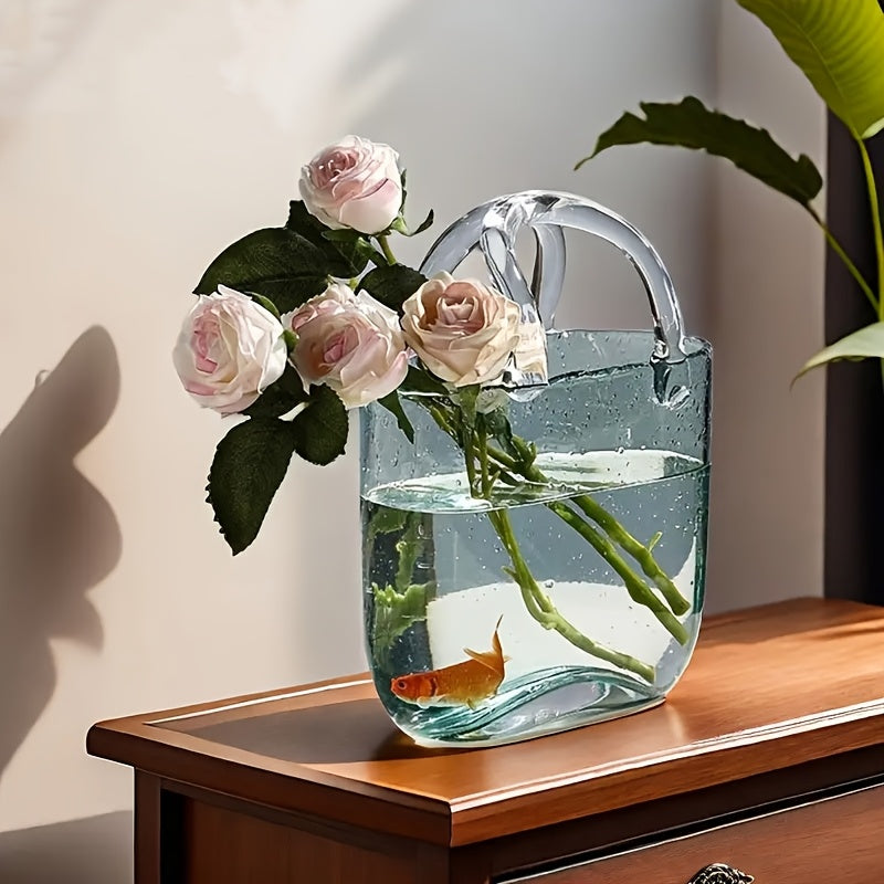 Nordic Style Handbag Glass Vase Fish Tank Home & Garden > Artificial Plants > Pots, Planters & Accessories - Tophatter Daily Deals