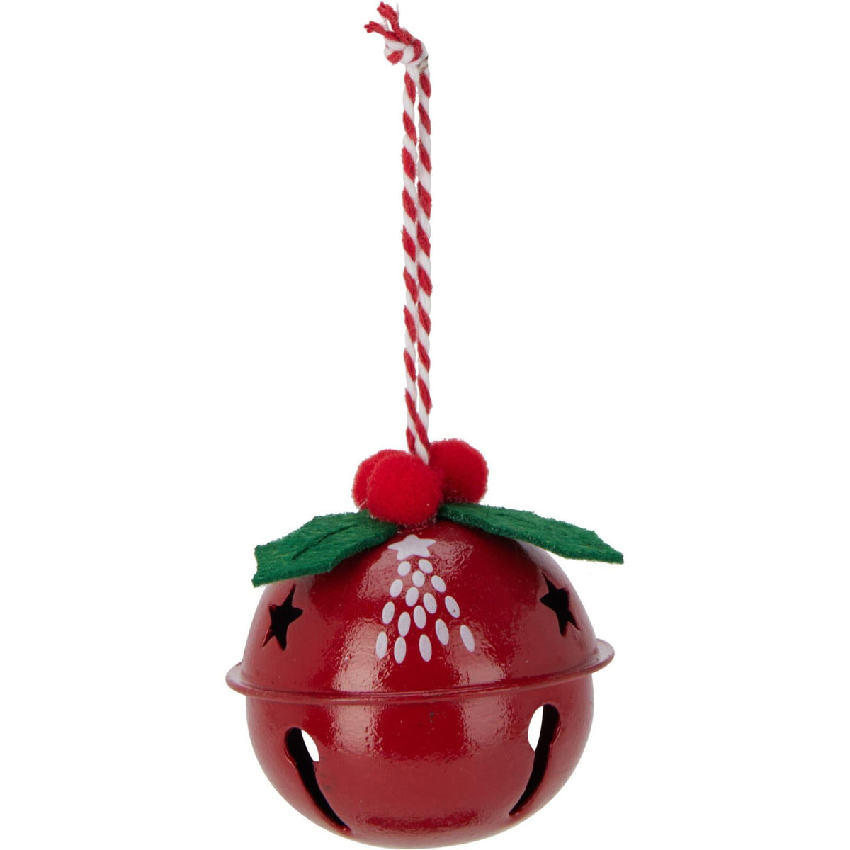 Set of 6 Baubles Festive Jingle Bells | Christmas Tree Hanging Ornaments - 4cm Baubles - Tophatter Daily Deals