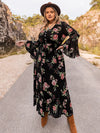 Plus Size Floral Flare Sleeve Dress - Tophatter Deals and Online Shopping - Electronics, Jewelry, Beauty, Health, Gadgets, Fashion - Tophatter's Discounts & Offers - tophatters - tophatters.co