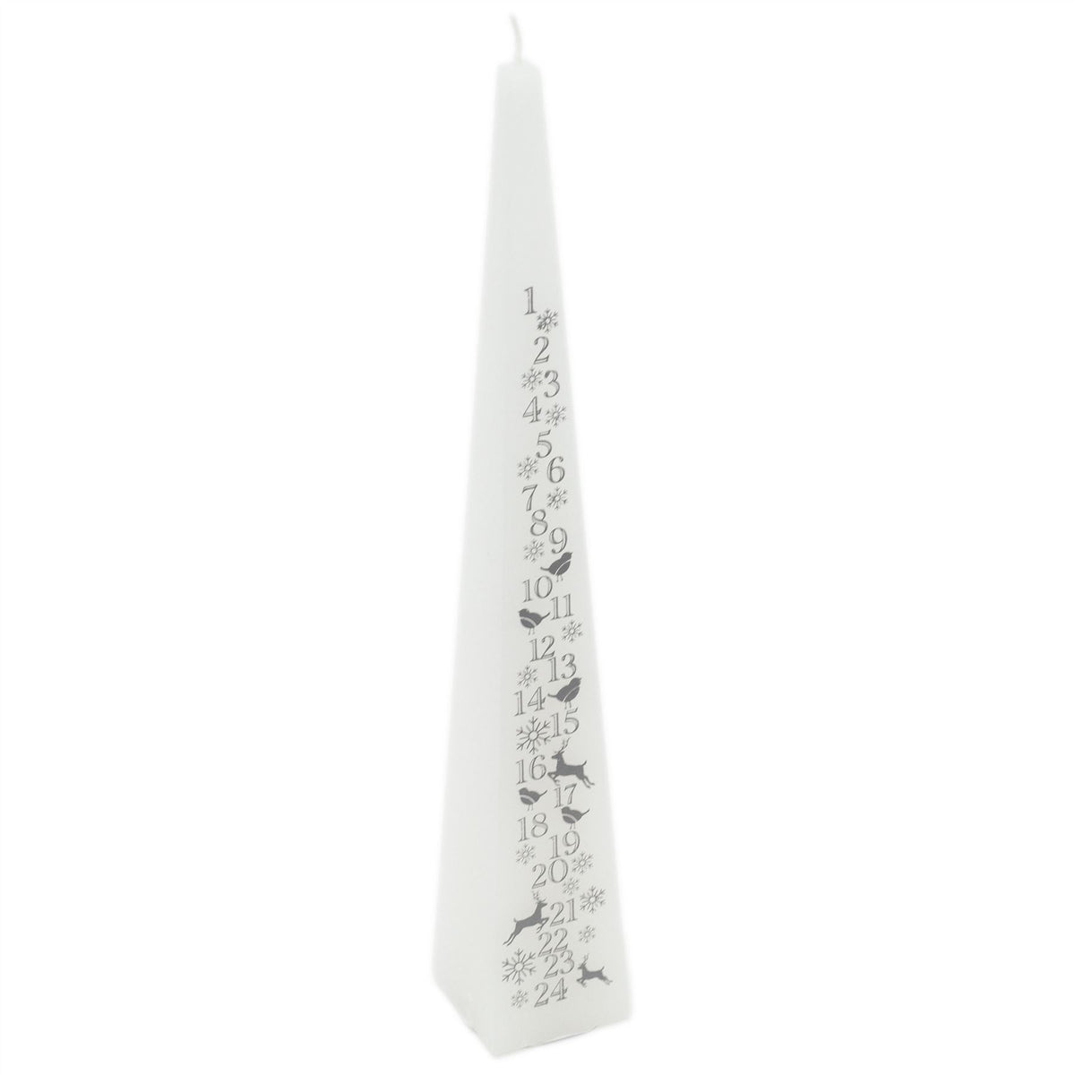 Large Traditional Countdown To Christmas Pyramid Advent Candle | Christmas White & Silver Advent Candle With Numbers | Advent Christmas Candle Festive Candle Advent Candle - Tophatter Daily Deals