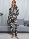 Tie-Dye Round Neck Top and Pants Lounge Set Loungewear Sets - Tophatter Daily Deals