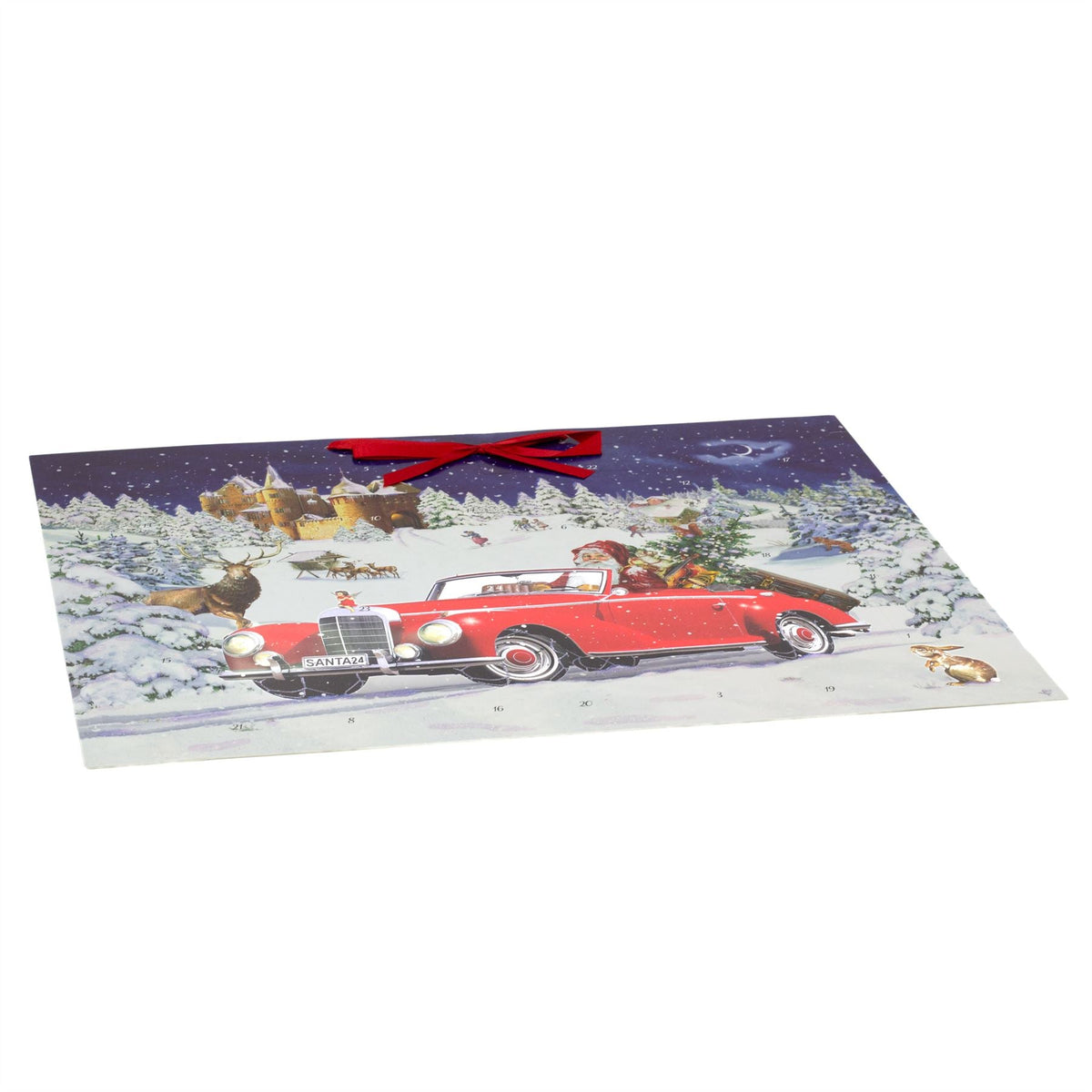 Santa Road Trip Advent Calendar | Father Christmas in Car with 24 Glittery Doors - 52x38cm Advent Calendar - Tophatter Daily Deals