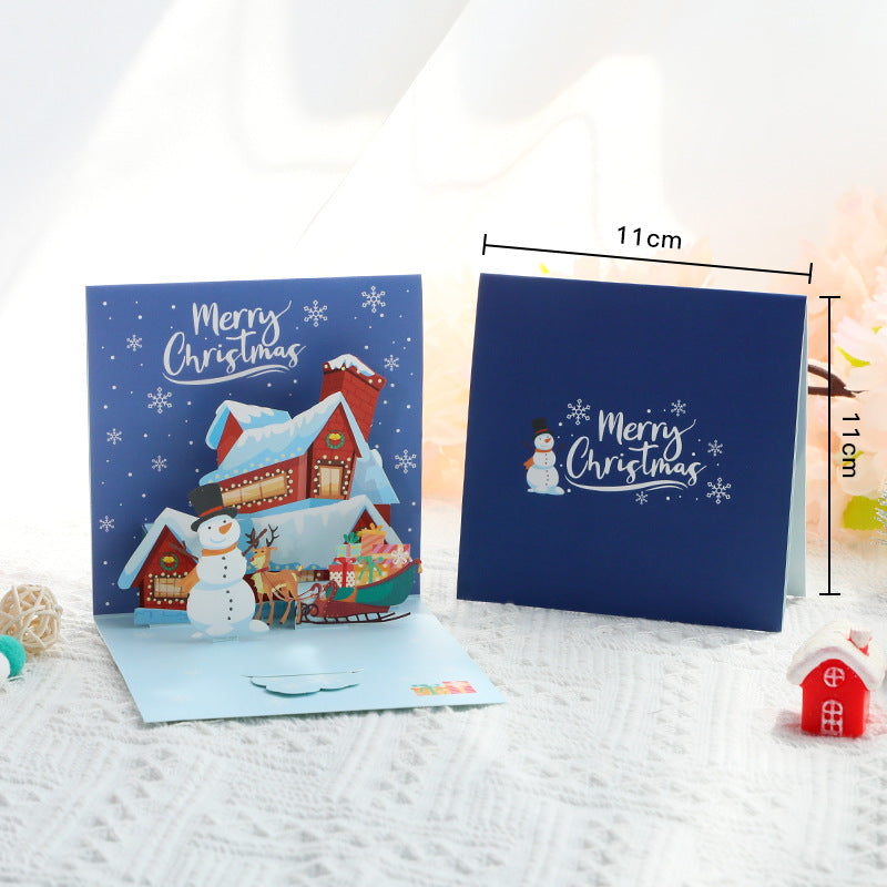 3d Christmas Greeting Card Stereo Christmas Tree Card Creative Mini Truck Blue 0 - Tophatter Daily Deals