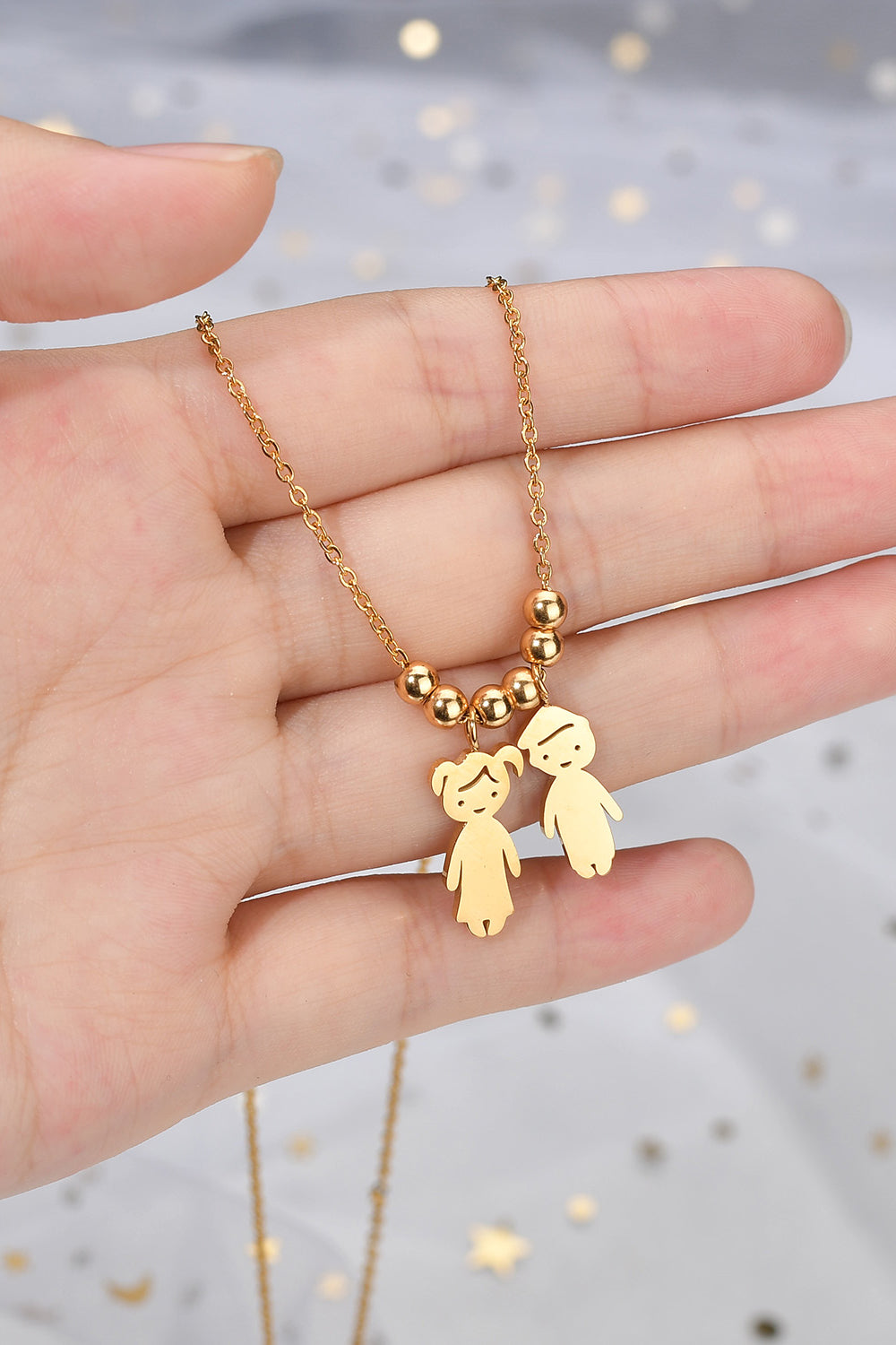 Boy and Girl Pendant Stainless Steel Necklace Necklaces - Tophatter Daily Deals