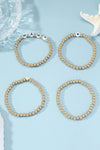 Gold MAMA Heart Bead 4Pcs Bracelets Set Bracelets - Tophatter Daily Deals