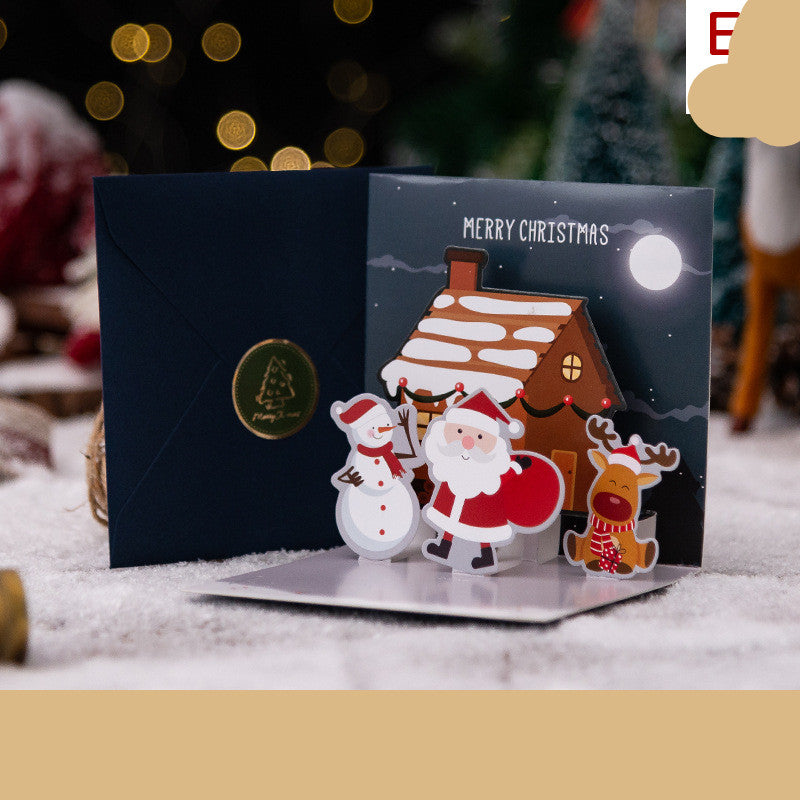 3D Three-dimensional Greeting Card Creative Christmas Eve Section EHK011 0 - Tophatter Daily Deals
