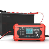 12V6A Smart Battery Charger AGM Start Stop Red 0 - Tophatter Daily Deals