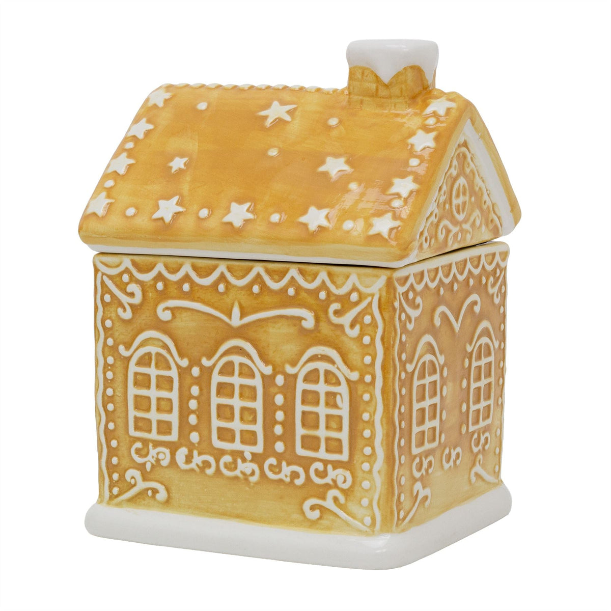 Gingerbread House Cookie Jar | Christmas Ceramic Biscuit Barrel with Lid - 23cm Jar - Tophatter Daily Deals