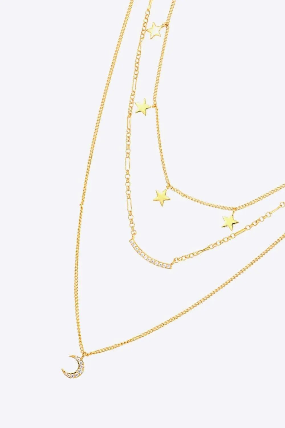 Star and Moon Pendant Necklace Necklaces - Tophatter Daily Deals