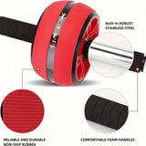 Wide Grip Ab Roller Wheel with Knee Pad Fitness, Health and Wellbeing > Gym Equipment - Tophatter Daily Deals