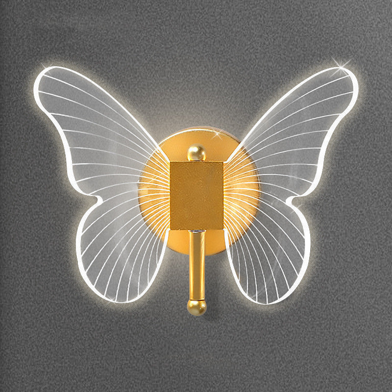Butterfly Wall Lamp Light Luxury Bedside Warm Decoration Butterfly 0 - Tophatter Daily Deals