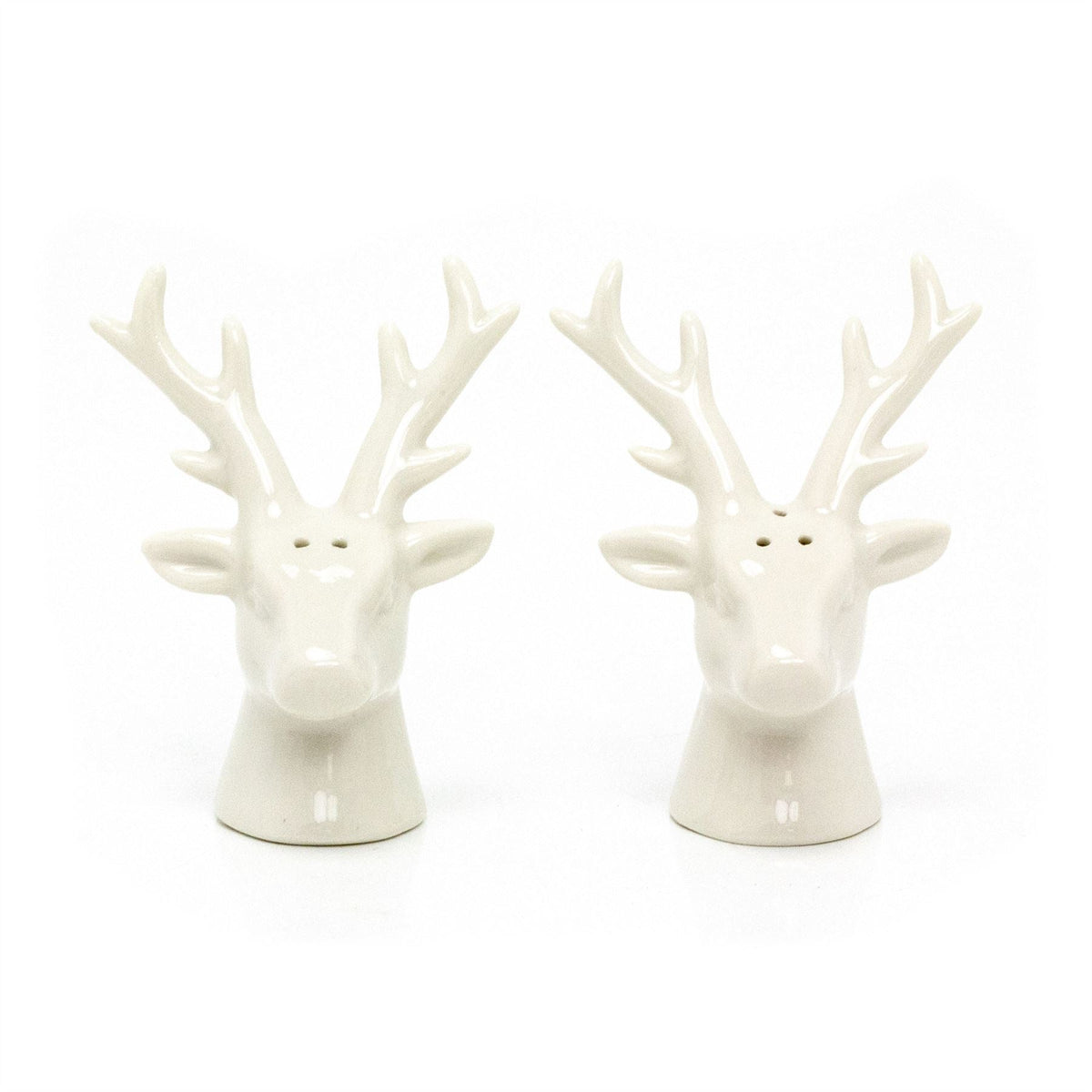 Ceramic Reindeer Salt & Pepper Set | 2 Piece Christmas Salt and Pepper Pots Salt and Pepper Shakers - Tophatter Daily Deals