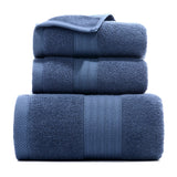 Bath Towel Three-piece Gift Box Fishbone blue 0 - Tophatter Daily Deals