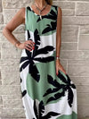 Printed Round Neck Mini Tank Dress Sage Casual Dresses - Tophatter Daily Deals