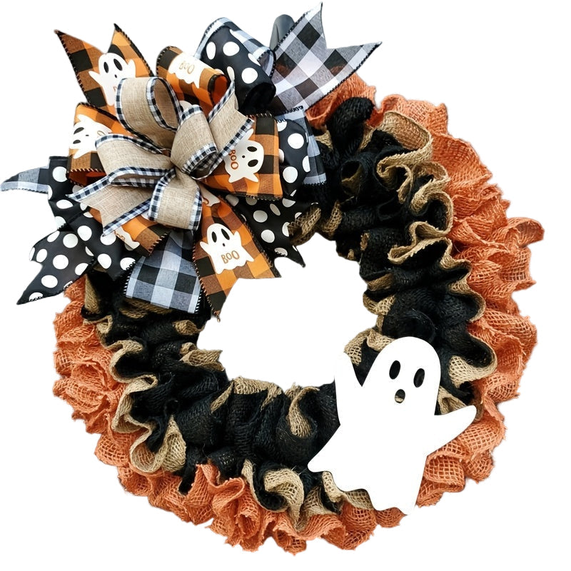 Halloween Wreath with Ribbons Bells and Bow Halloween - Tophatter Daily Deals