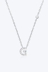 G To K Zircon 925 Sterling Silver Necklace G Silver One Size Necklaces - Tophatter Daily Deals