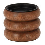 Walnut Pillar Candle Holder | Wooden Candlestick for Pillar Candles - 8cm Candle Holder - Tophatter Daily Deals