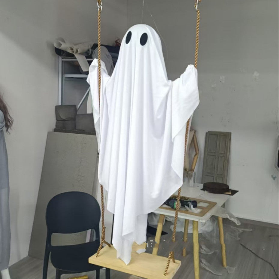 Halloween Lighted Swing Ghost Decoration Porch Remote 3D Changing Face Moving Picture Frame - Tophatter Daily Deals
