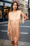 Full Size Fringe V-Neck Sleeveless Mini Dress - Tophatter Deals and Online Shopping - Electronics, Jewelry, Beauty, Health, Gadgets, Fashion - Tophatter's Discounts & Offers - tophatters - tophatters.co