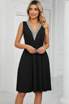 Pocketed V-Neck Wide Strap Dress Black Casual Dresses - Tophatter Daily Deals