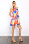 Be Stage Abstract Print Ruffle Hem Mini Dress with Pockets Casual Dresses - Tophatter Daily Deals