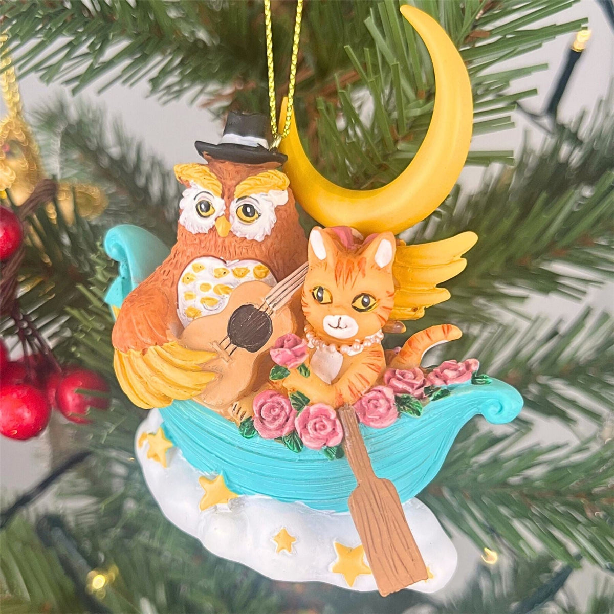 The Owl and the Pussycat Bauble | Nursery Rhyme Christmas Tree Ornament - 8cm Baubles - Tophatter Daily Deals