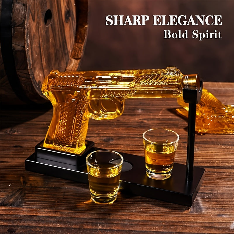 Gun Whiskey Decanter Set with Shot Glasses Kitchen Appliances - Tophatter Daily Deals