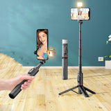 Bluetooth Remote Control Mobile Phone Selfie Stick Integrated Tripod 0 - Tophatter Daily Deals