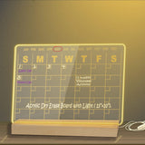 Acrylic Dry Wipe Board With LED Light Transparent Desktop Calendar White Holder USB 0 - Tophatter Daily Deals