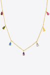 925 Sterling Silver Zircon Necklace Gold One Size Necklaces - Tophatter Daily Deals