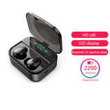 Bluetooth Earphone Stereo Headphone Wireless Earbuds Heads Black 0 - Tophatter Daily Deals